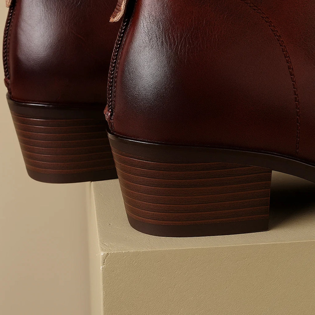 Christina™ | Luksuriøse ankelstøvler med lav hæl