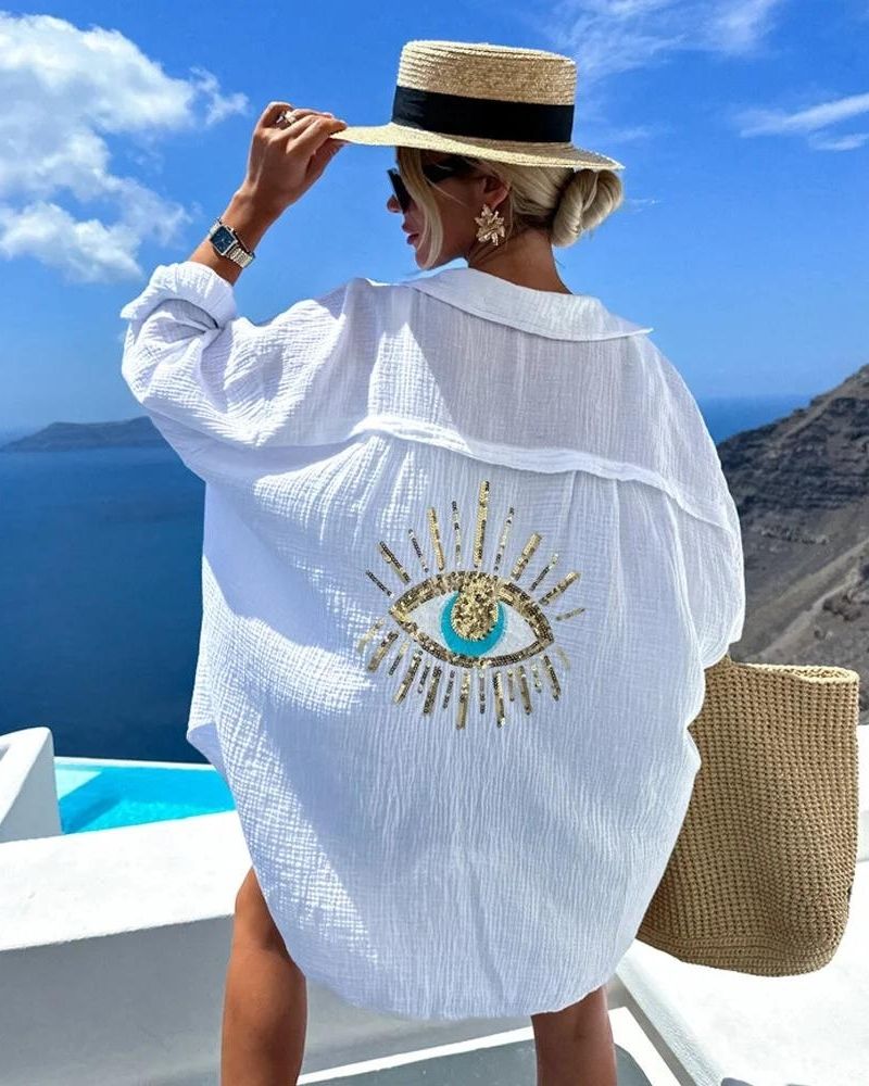 SORAYA – Avslappet skjorte med paljetter og perler