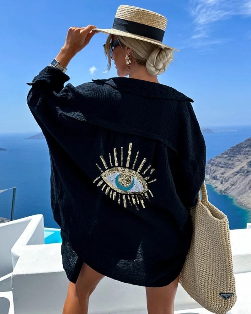 SORAYA – Avslappet skjorte med paljetter og perler