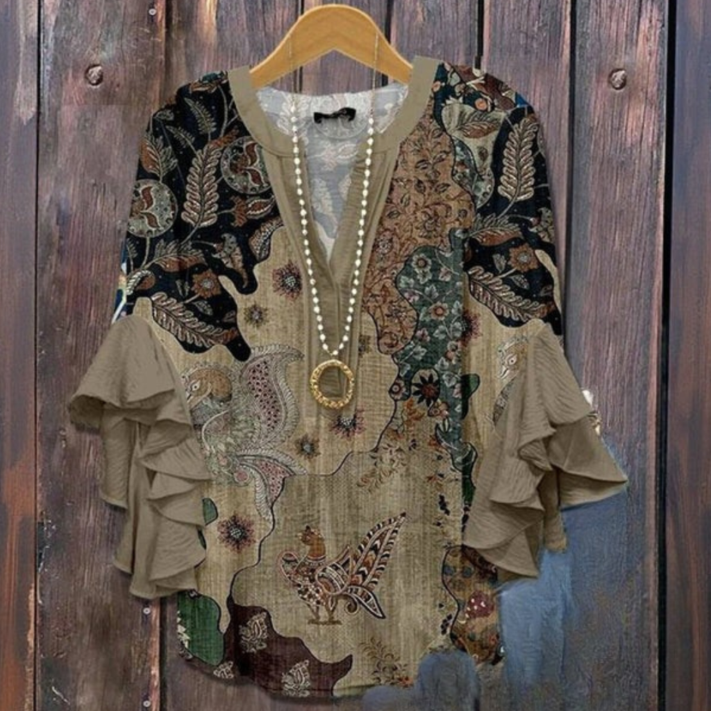 KORNELIA | Elegant Bluse med Mønster