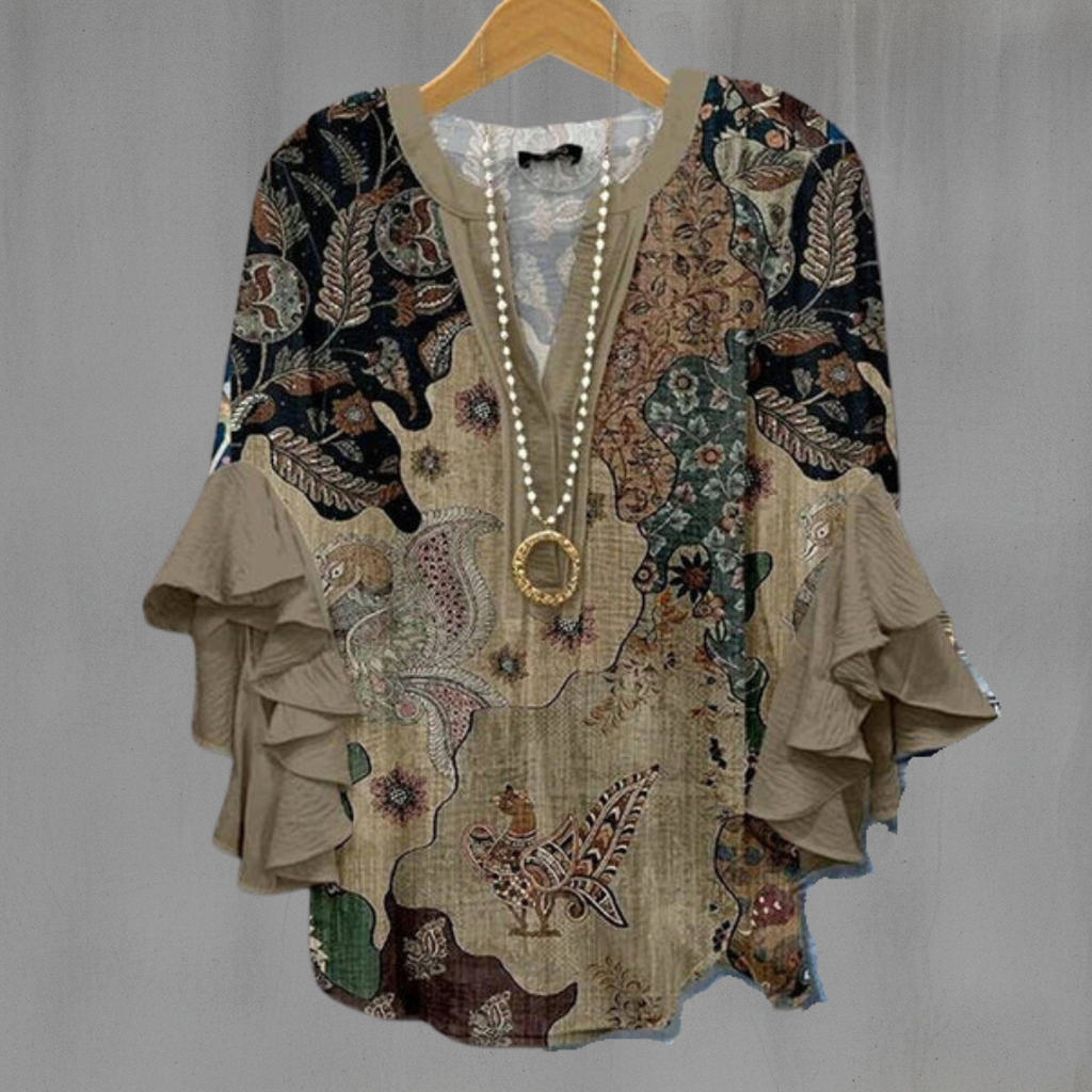 KORNELIA | Elegant Bluse med Mønster