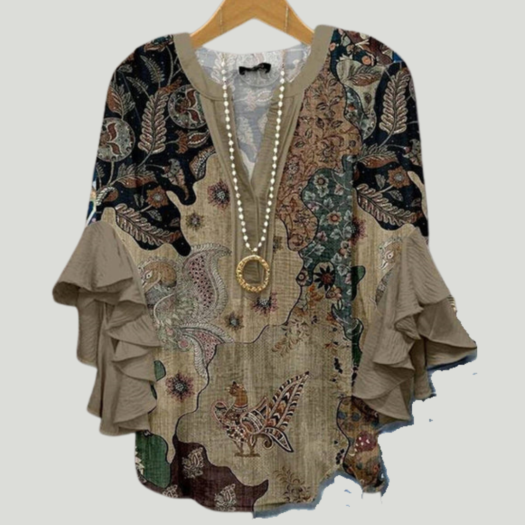 KORNELIA | Elegant Bluse med Mønster