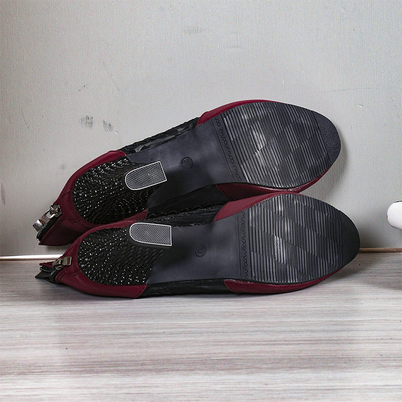 Dame høyhæl med elegant blonder for sommeren