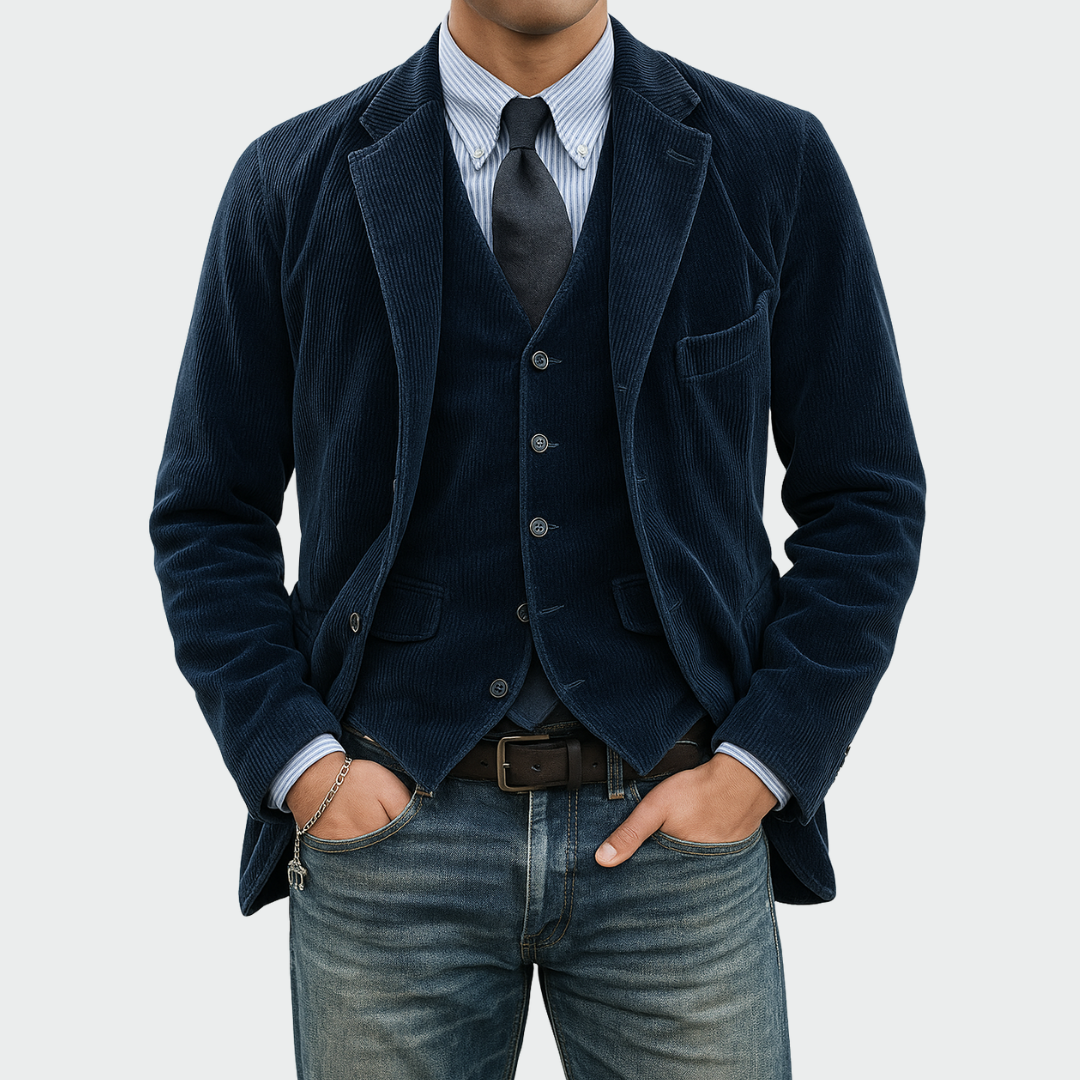 Tommy™ | 2-delt Sett: Blazer og Velourvest